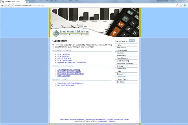 Calculator page
